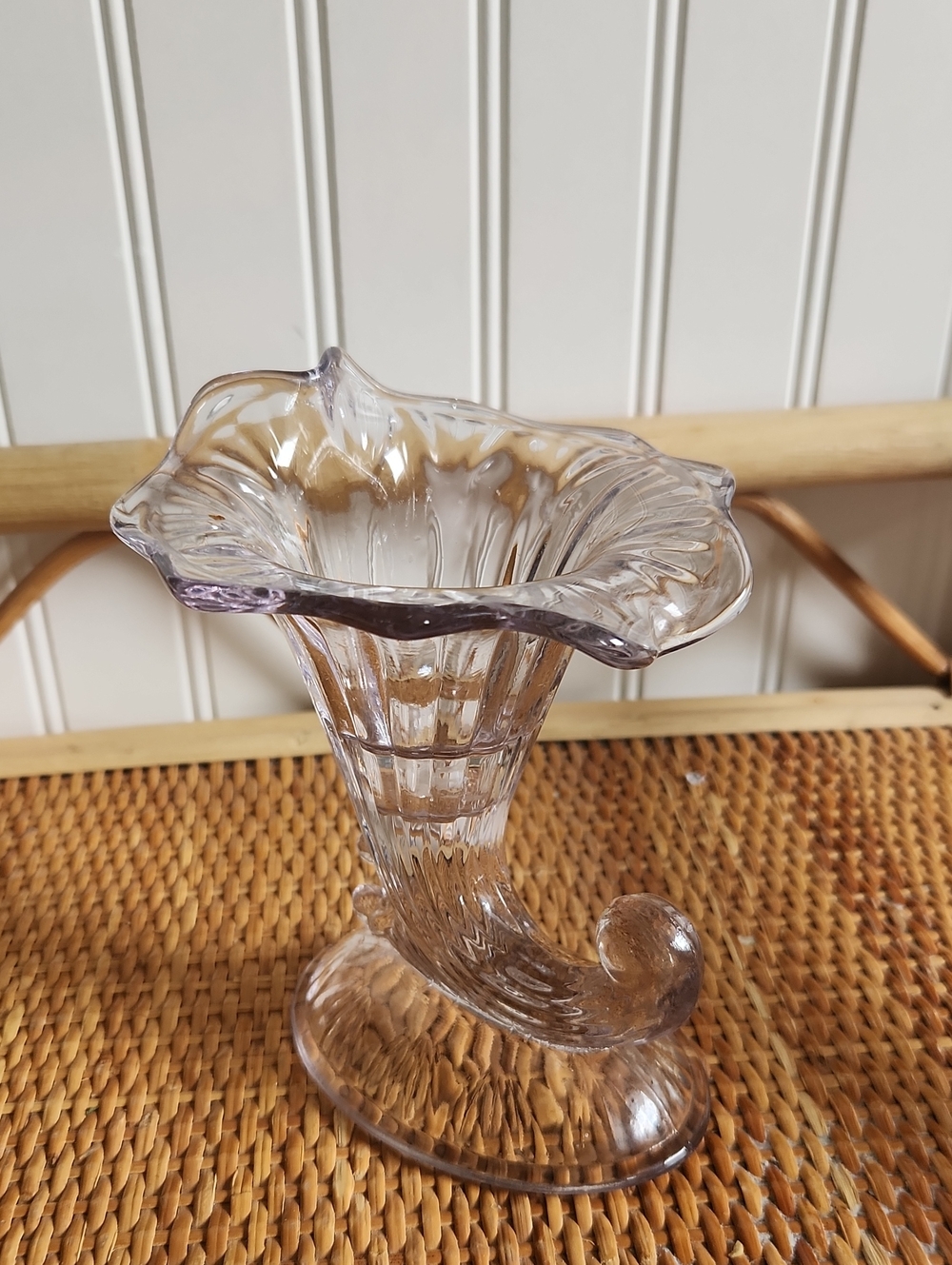 Fenton Cornucopia Candlestick Holder